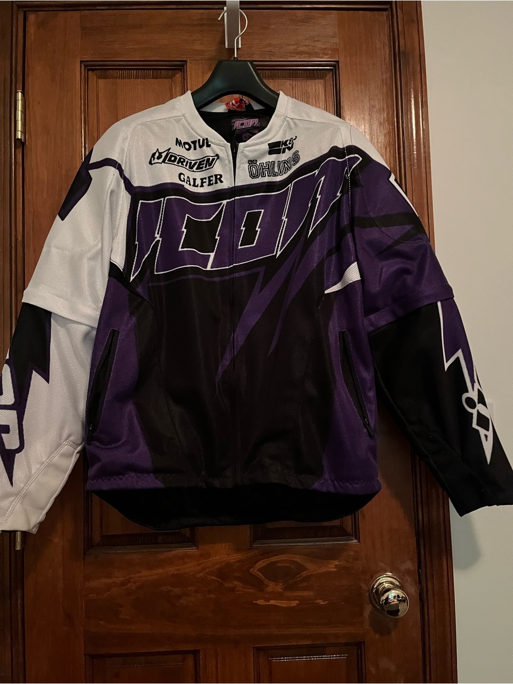 ICON Black Textile Motorcycle Jacket with Care Labels